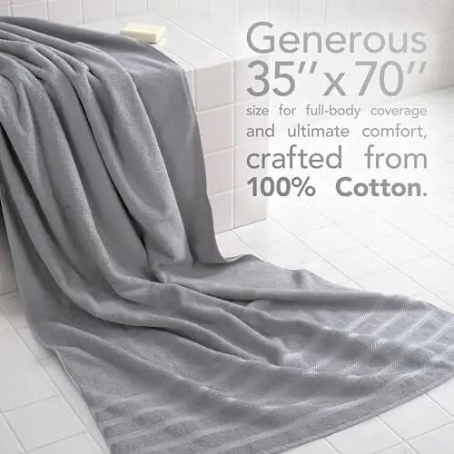 American Soft Linen 100% Cotton Luxury Turkish Towels, 2PC 35x70 Bath Sheet | Soft Absorbent Quick Dry OEKO Tex Standard 100 Certificated Durable Machine Washable Premium Hotel Quality - American Soft Linen (1)