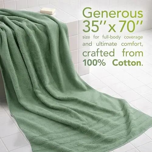 American Soft Linen 100% Cotton Luxury Turkish Towels, 2PC 35x70 Bath Sheet | Soft Absorbent Quick Dry OEKO Tex Standard 100 Certificated Durable Machine Washable Premium Hotel Quality - American Soft Linen (1)