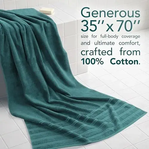 American Soft Linen 100% Cotton Luxury Turkish Towels, 2PC 35x70 Bath Sheet | Soft Absorbent Quick Dry OEKO Tex Standard 100 Certificated Durable Machine Washable Premium Hotel Quality - American Soft Linen (1)