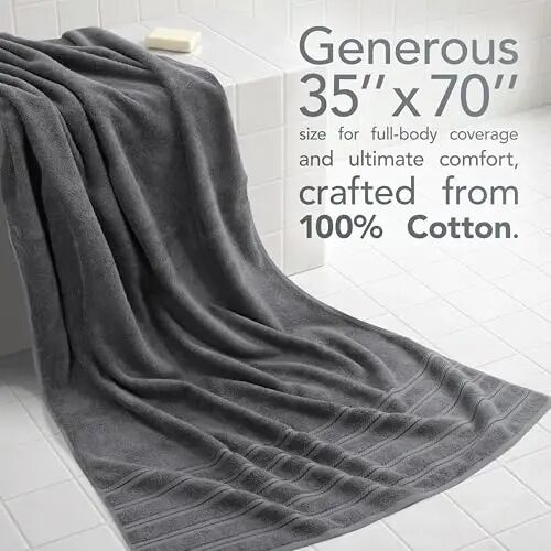 American Soft Linen 100% Cotton Luxury Turkish Towels, 2PC 35x70 Bath Sheet | Soft Absorbent Quick Dry OEKO Tex Standard 100 Certificated Durable Machine Washable Premium Hotel Quality - 2