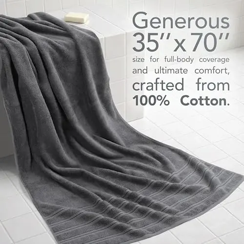 American Soft Linen 100% Cotton Luxury Turkish Towels, 2PC 35x70 Bath Sheet | Soft Absorbent Quick Dry OEKO Tex Standard 100 Certificated Durable Machine Washable Premium Hotel Quality - American Soft Linen (1)