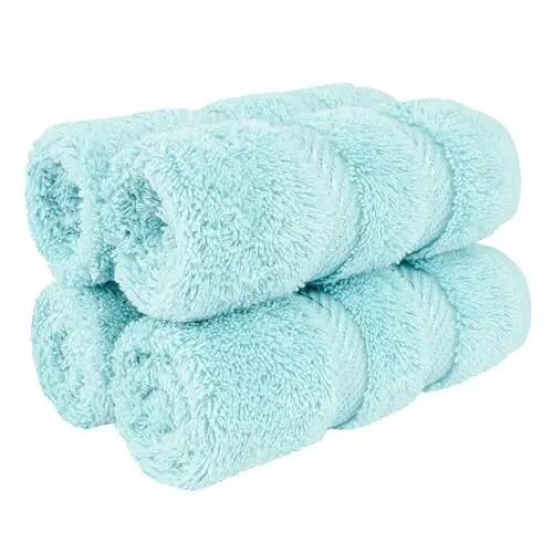 American Soft Linen 100% Cotton Luxury Turkish Towels, 4 PC Washcloth Set | Soft Absorbent Quick Dry OEKO Tex Standard 100 Certificated Durable Machine Washable Premium Hotel Quality - American Soft Linen