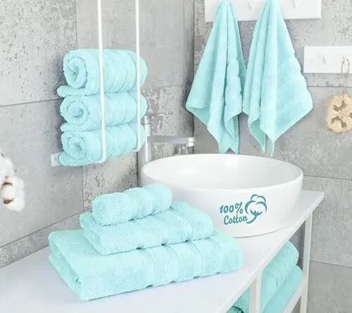 American Soft Linen 100% Cotton Luxury Turkish Towels, 6 Piece Towel Set | Soft Absorbent Quick Dry OEKO Tex Standard 100 Certificated Durable Machine Washable Premium Hotel Quality - American Soft Linen (1)
