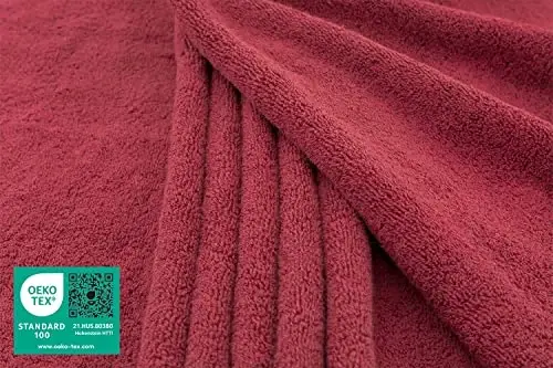 American Soft Linen 100% Paxta 600 GSM Turk 40x80 Katta Hajmli Hammom Sochiqi, Vannaxona uchun O'ta Katta Kattalar Sochiqlari, Bordo Qizil Hammom Sochiqi - 2