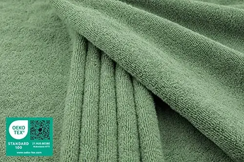 American Soft Linen 100% Paxta 600 GSM Turk 40x80 Katta Hajmli Vanna Sochiqi, Vanna xonasi uchun qo'shimcha katta kattalar sochiqlari, Mavrak yashili - 2