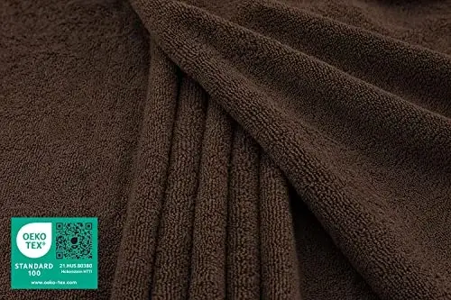 American Soft Linen 100% Paxta 600 GSM Turk 40x80 Katta o'lchamli hammom sochig'i, Vanna uchun o'ta katta kattalar sochiqlari, Jigarrang hammom sochig'i - 2