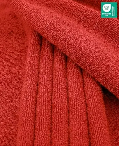 American Soft Linen 100% Paxta 600 GSM Turk 40x80 Katta Vanna Sochiqi, Vanna uchun O'ta Katta Kattalar Sochiqlari, Qizil Vanna Sochiqi - 2