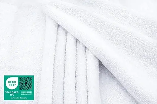 American Soft Linen 100% Paxta 600 GSM Turk 40x80 O'lchamli Katta Vanna Sochiqi, Vanna Xonasi Uchun O'ta Katta Kattalar Sochiqlari, Oq Vanna Sochiqi - AMERICAN SOFT LINEN (1)