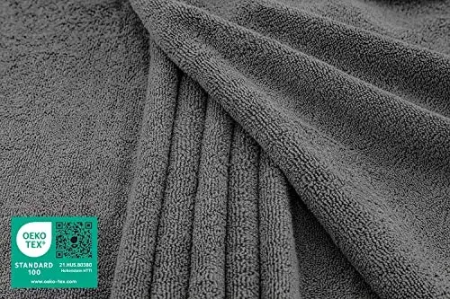 American Soft Linen 100% Paxta 600 GSM Turk 40x80 O'ta Katta Hammom Sochiqi, Vannaxona uchun O'ta Katta Kattalar Sochiqlari, To'q Kulrang Hammom Sochiqi - 2