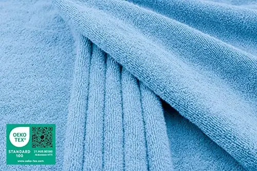 American Soft Linen 100% Paxta 600 GSM Turk 40x80 O'ta Katta Vanna Sochiq Varog'i, Vannaxona uchun O'ta Katta Kattalar Sochiqlari, Osmon Ko'k Vanna Sochig'i - 2