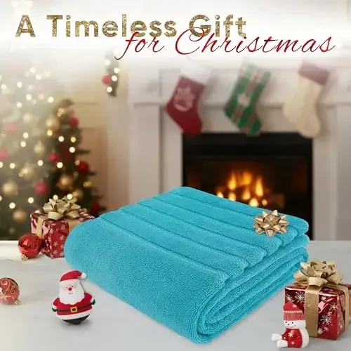 American Soft Linen 35x70 Jumbo Large Bath Towels, 600 GSM 100% Cotton Turkish Bath Sheet, Oversized Luxury Bath Towels for Bathroom Beach and Pool, Aqua Blue - 1