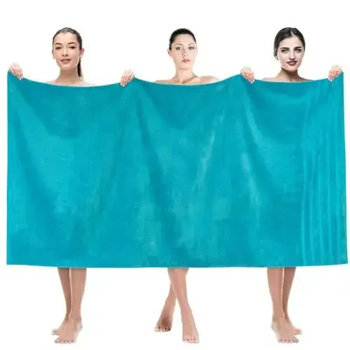 American Soft Linen 35x70 Jumbo Large Bath Towels, 600 GSM 100% Cotton Turkish Bath Sheet, Oversized Luxury Bath Towels for Bathroom Beach and Pool, Aqua Blue - AMERICAN SOFT LINEN (1)