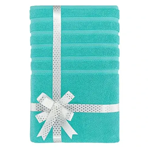 American Soft Linen 35x70 Jumbo Large Bath Towel, 600 GSM 100% Cotton Turkish Bath Sheet, Oversized Luxury Bath Towel for Bathroom Beach and Pool, Turquoise - 3