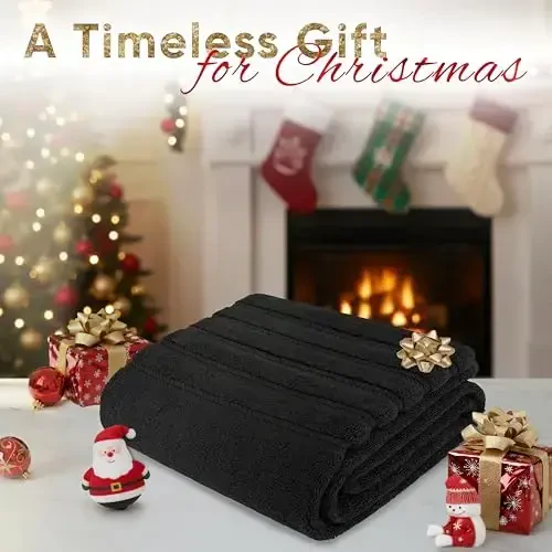 American Soft Linen 35x70 Jumbo Large Bath Towels, 600 GSM 100% Cotton Turkish Bath Sheet, Oversized Luxury Bath Towels for Bathroom Beach and Pool, Black - 1