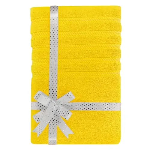 American Soft Linen 35x70 Jumbo Large Bath Towel, 600 GSM 100% Cotton Turkish Bath Sheet, Oversized Luxury Bath Towel for Bathroom Beach and Pool, Yellow - 3