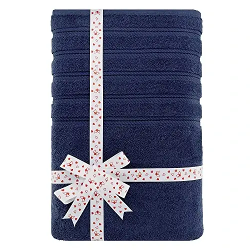 American Soft Linen 35x70 Jumbo Large Bath Towel, 600 GSM 100% Cotton Turkish Bath Sheet, Oversized Luxury Bath Towel for Bathroom Beach and Pool, Navy Blue - 3