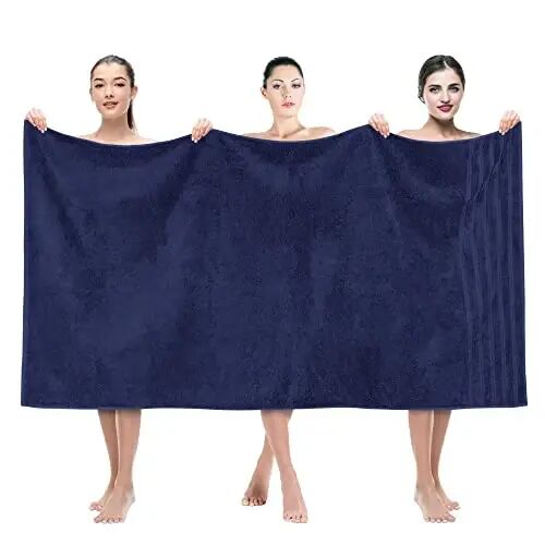 American Soft Linen 35x70 Jumbo Katta Hammom Sochiqi, 600 GSM 100% Paxta Turk Hammom Sochiqi, Hammom, Plyaj va Basseyn uchun O'ta Katta Hashamatli Hammom Sochiqi, To'q Ko'k - AMERICAN SOFT LINEN