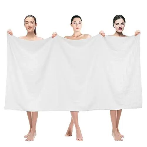 American Soft Linen 35x70 Jumbo katta hammom sochiqi, 600 GSM 100% Paxta Turk hammom sochiqi, Vanna, Plyaj va Basseyn uchun Katta Hashamatli Hammom Sochiqi, Oq - AMERICAN SOFT LINEN