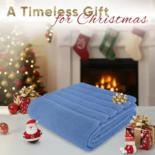 American Soft Linen 35x70 Jumbo Large Bath Sochiqlari, 600 GSM 100% Paxta Turk Hammomi Prostyeni, Hammom plyaji va Hovuzi uchun katta hajmli hashamatli sochiqlar, Moviy elektr - 1