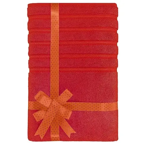 American Soft Linen 35x70 Jumbo Large Bath Towel, 600 GSM 100% Cotton Turkish Bath Sheet, Oversized Luxury Bath Towel for Bathroom Beach and Pool, Red - 3