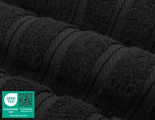 American Soft Linen 35x70 Jumbo Large Bath Towels, 600 GSM 100% Cotton Turkish Bath Sheet, Oversized Luxury Bath Towels for Bathroom Beach and Pool, Black - 2