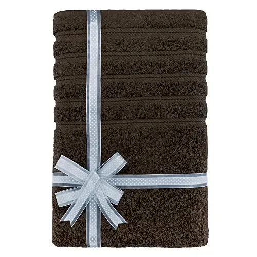 American Soft Linen 35x70 Jumbo Large Bath Towels, 600 GSM 100% Cotton Turkish Bath Sheet, Oversized Luxury Bath Towels for Bathroom Beach and Pool, Brown - 3