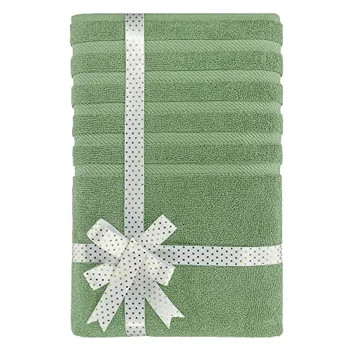 American Soft Linen 35x70 Jumbo Large Bath Towels, 600 GSM 100% Cotton Turkish Bath Sheet, Oversized Luxury Bath Towels for Bathroom Beach and Pool, Sage Green - 3