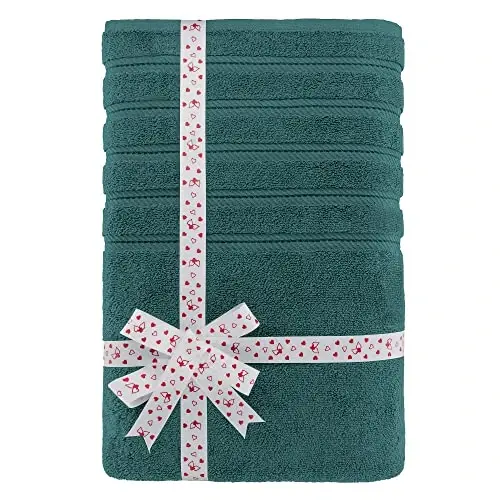American Soft Linen 35x70 Jumbo Large Bath Towels, 600 GSM 100% Cotton Turkish Bath Sheet, Oversized Luxury Bath Towels for Bathroom Beach and Pool, Teal - 3