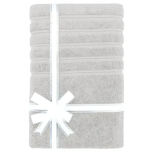 American Soft Linen 35x70 Jumbo Large Hammom sochiqlari, 600 GSM 100% paxta turk hammom choyshabi, hammom, plyaj va hovuz uchun katta hashamatli hammom sochiqlari, kumush kulrang - 4