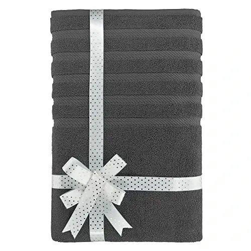 American Soft Linen 35x70 Jumbo Large Hammom sochiqlari, 600 GSM 100% paxta turk hammom varag'i, hammom plyaji va havzasi uchun katta hajmli hashamatli hammom sochiqlari, to'q kulrang - 3