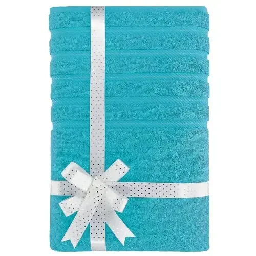 American Soft Linen 35x70 Jumbo Large Hammom sochiqlari, 600 GSM 100% paxta Turk hammom varag'i, hammom plyaji va hovuzi uchun katta o'lchamli hashamatli sochiqlar, Aqua Blue - 4