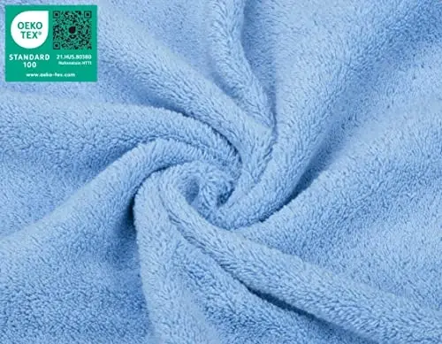 American Soft Linen Banyo için Lüks Yüz Bezleri, 600 GSM %100 Pamuk 4 Parçalı Türk Yüz Bezi Seti, Vücut ve Yüz için 13x13 inç Yumuşak Bezler, Gök Mavisi Yüz Bezleri - 3