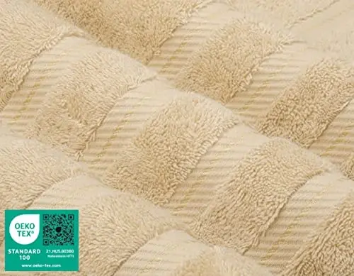 American Soft Linen Hashamatli 4 qismli hammom sochiq to'plami, 600 GSM 100% paxta Turk hammom sochiqlari, 27x54 dyuym o'ta katta dush sochiqlari, Bej - 3