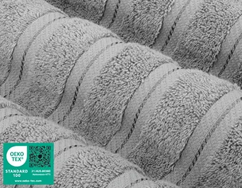 American Soft Linen Hashamatli 4 qismli hammom sochiqlar to'plami, 600 GSM 100% paxta turk hammom sochiqlari, 27x54 dyuymli katta dush sochiqlari, Ochiq kulrang - 3