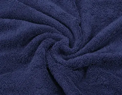 American Soft Linen Hashamatli 6 qismli sochiq to'plami, 2 ta vanna sochiqi, 2 ta qo'l sochiqi, 2 ta yuvinish sochiqi, 600 GSM 100% paxtadan hammom uchun turk sochiqlari, to'q ko'k rangli sochiq to'plami 