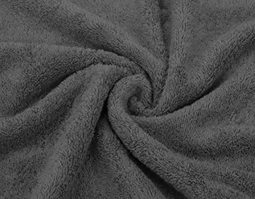 American Soft Linen Hashamatli 6 qismli sochiq to'plami, 2 ta vanna sochiqi, 2 ta qo'l sochiqi, 2 ta yuvinish sochiqi, Vanna uchun 600 GSM 100% paxta Turk sochiqlari, To'q kulrang sochiq to'plamlari - 2