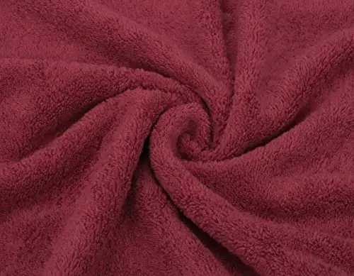 American Soft Linen Hashamatli 6 qismli sochiq to'plami, 2 ta vanna sochiqi, 2 ta qo'l sochiqi, 2 ta yuvish matosi, 600 GSM 100% paxta Vanna uchun turk sochiqlari, Bordo qizil sochiq to'plamlari 