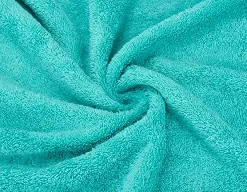 American Soft Linen Hashamatli 6 qismli sochiq to'plami, 2 ta vanna sochiqi, 2 ta qo'l sochiqi, 2 ta yuz sochiqi, 600 GSM 100% Paxta Turk Sochiqlari, Firuza Ko'k Sochiq To'plamlari 