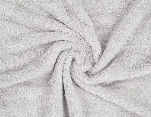 American Soft Linen Hashamatli 6 qismli sochiq to'plami, 2 ta vanna sochiqi, 2 ta qo'l sochiqi, 2 ta yuz sochiqi, 600 GSM 100% paxta Turk sochiqlari, Kumush rang - 1