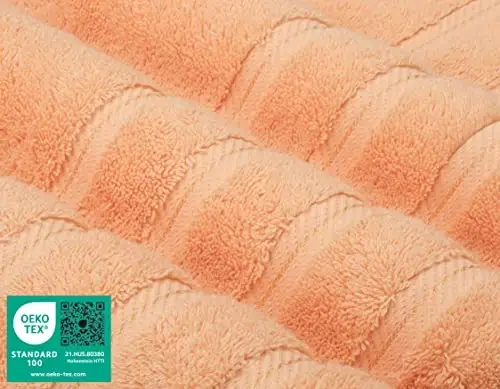 American Soft Linen Hashamatli Vannaxona Qo'l Sochiqlari, 600 GSM Og'ir Vazn 16x28 O'lcham 100% Paxta Turk 4 Bo'lakli Qo'l va Yuz Sochiq To'plami, Shaftoli Qo'l Sochiqlari - 3
