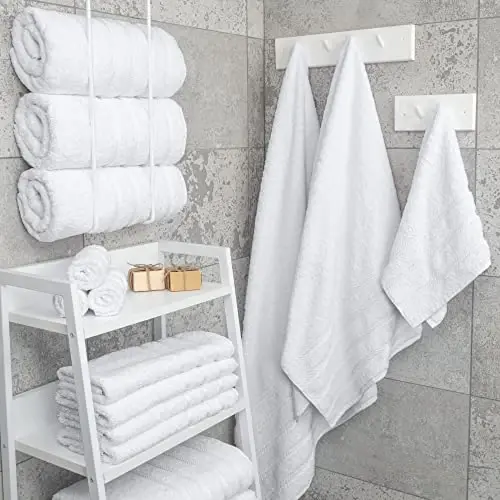 American Soft Linen Hashhamdor 4 qismli Vannaxona Sochiqlar To'plami, 600 GSM 100% Paxtali Turk Vannaxona Sochiqlari, 27x54 dyuym Juda Katta Dush Sochiqlari, Oq - 2