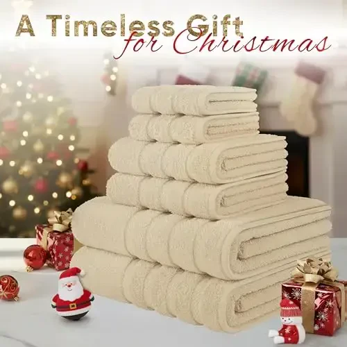 American Soft Linen Luxury 6 Piece полотенце Набор, 2 банных полотенца 2 ручных полотенца 2 мочалки, 600 GSM 100% хлопок Турецкие полотенца для ванной комнаты, Бежевый полотенце Наборы - 2