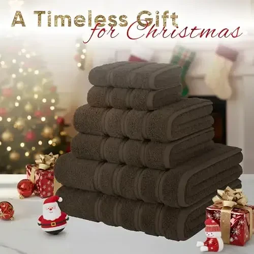 American Soft Linen Luxury 6 Piece полотенец, 2 банных полотенца 2 полотенца для рук 2 мочалки, 600 GSM 100% хлопок турецкие полотенца для ванной комнаты, Коричневый полотенце набор - 2