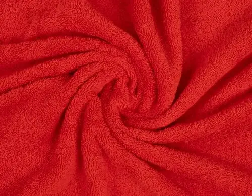 American Soft Linen Luxury 6 Piece Towel Set, 2 Bath Towels 2 Hand Towel 2 Washcloths, 600 GSM 100% Cotton Turkish Towels for Bathroom, Red Towel Sets - 5