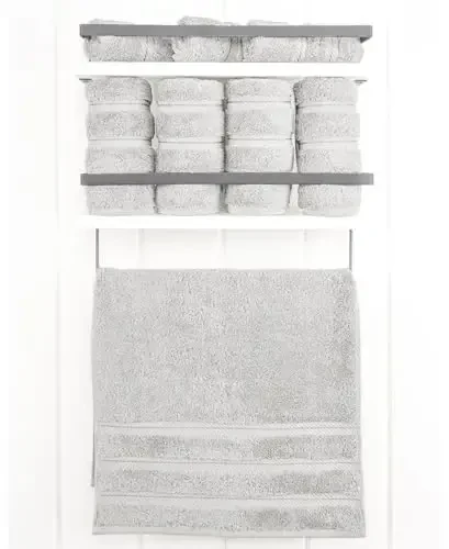 American Soft Linen Luxury Hand полотенца для ванной, 600 GSM 100% хлопок турецкий набор из 4 полотенец для рук, 600 GSM полотенца для рук и лица для кухни, серые полотенца для рук Silver - 3