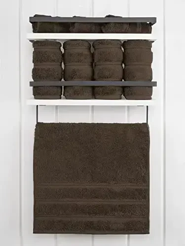 American Soft Linen Luxury Hand Towels for Bathroom, 600 GSM 100% Cotton Turkish 4 Piece Hand Towel Set, 600 GSM Hand Face Towels for Kitchen, Brown Hand Towels - 3