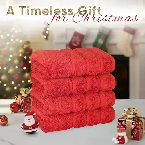 American Soft Linen Luxury Hand Towels for Bathroom, 600 GSM 100% Cotton Turkish 4 Piece Hand Towel Set, 600 GSM Hand Face Towels for Kitchen, Red Hand Towels - AMERICAN SOFT LINEN (1)