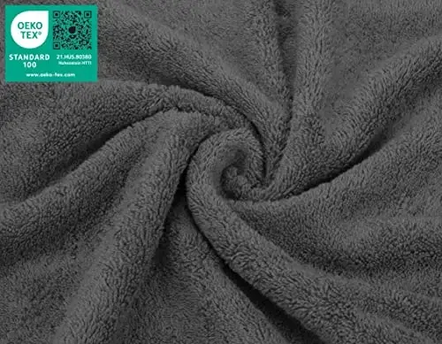 American Soft Linen Luxury Washcloths for Bathroom, 600 GSM 100% Cotton 4 Piece Turkish Wash Cloth Set, 13x13 in Soft Rags for Body and Face, Dark Gray Washcloths - 3