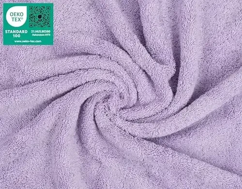 American Soft Linen Luxury Washcloths for Bathroom, 600 GSM 100% Cotton 4 Piece Turkish Wash Cloth Set, 13x13 in Soft Rags for Body and Face, Lilac Washcloths - 4