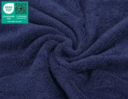 American Soft Linen Luxury Washcloths for Bathroom, 600 GSM 100% Cotton 4 Piece Turkish Wash Cloth Set, 13x13 in Soft Rags for Body and Face, Navy Blue Washcloths - 4